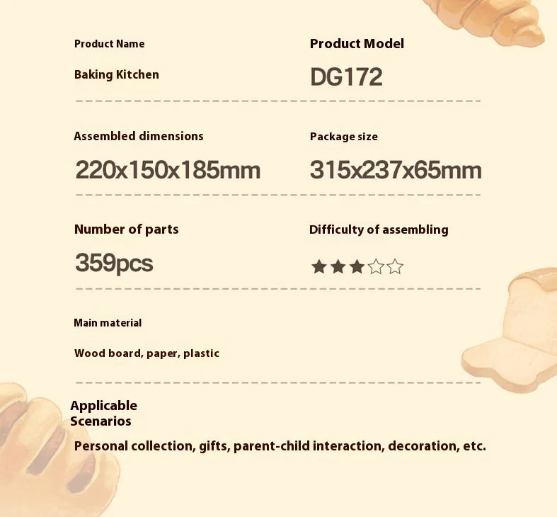 DIY Wooden Baking Hut Puzzle Toy