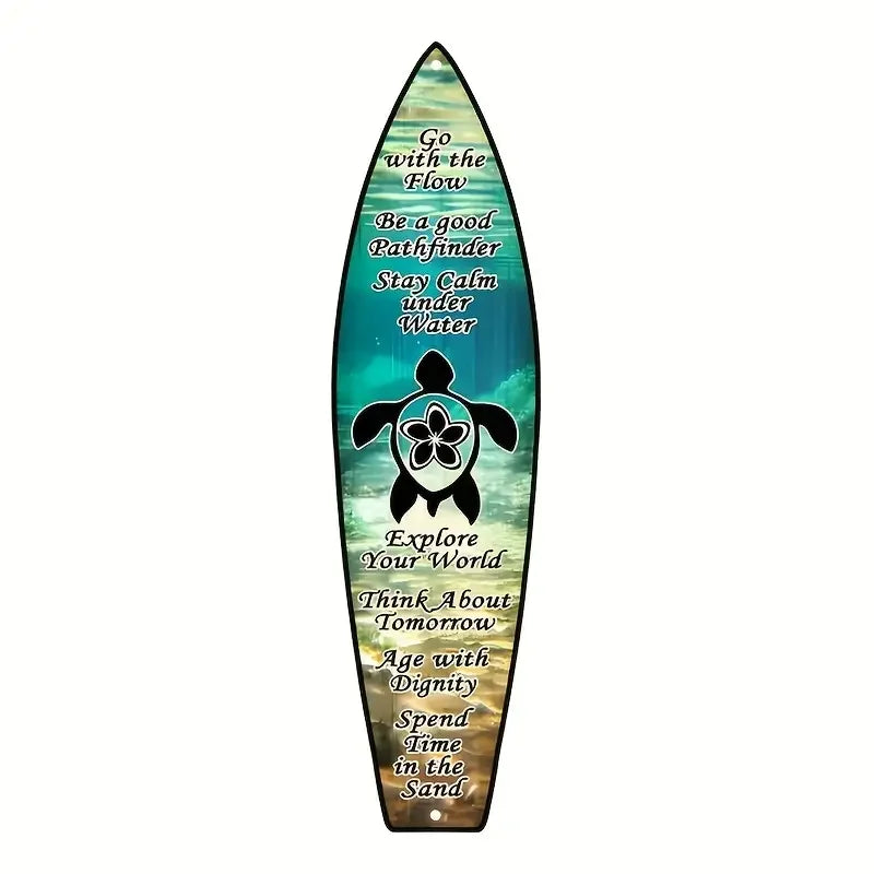 Tiki Bar Surfboard Wooden Sign