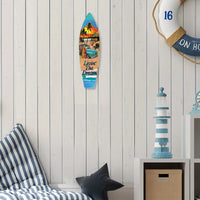 Tiki Bar Surfboard Wooden Sign
