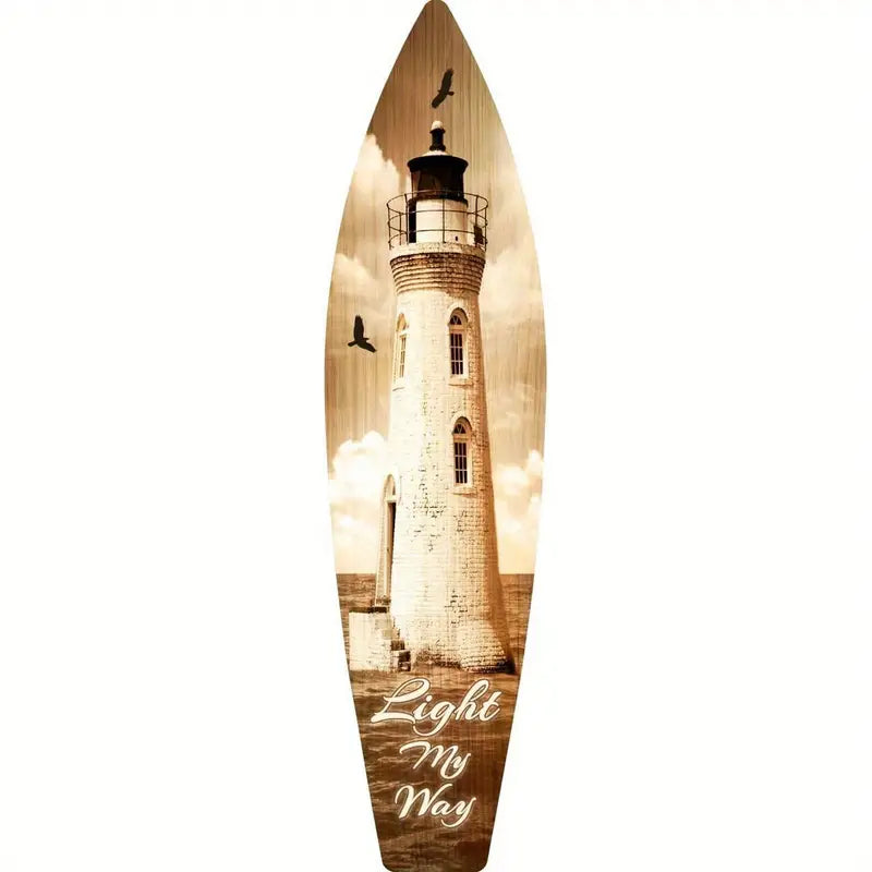 Tiki Bar Surfboard Wooden Sign