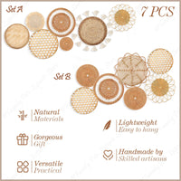 7-Piece Boho Rattan Wall Decor Set: