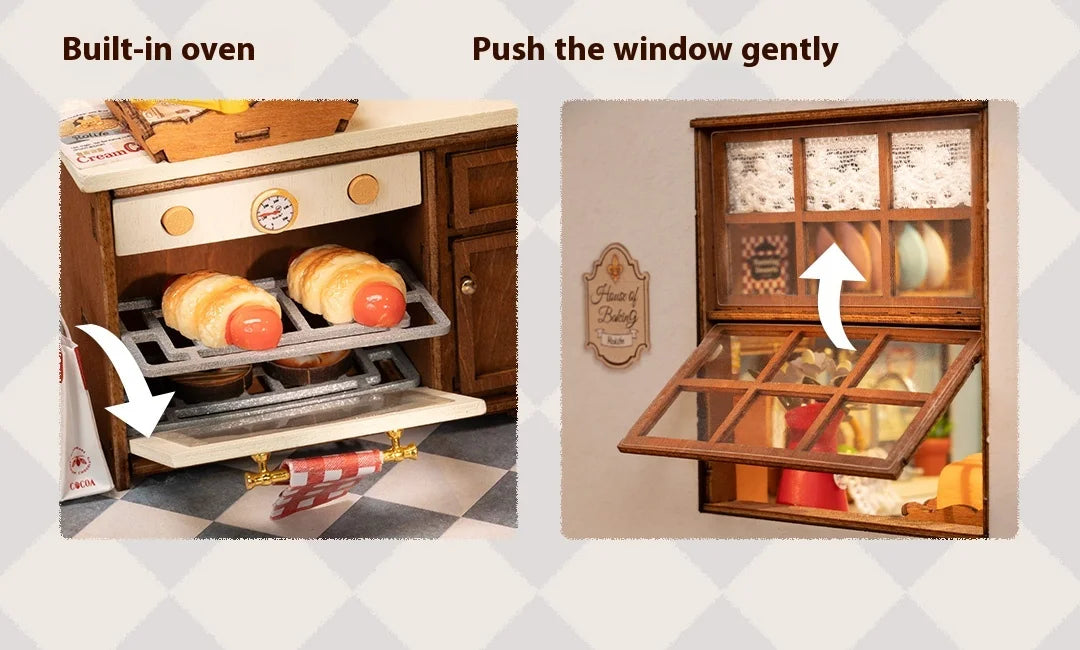 DIY Wooden Baking Hut Puzzle Toy