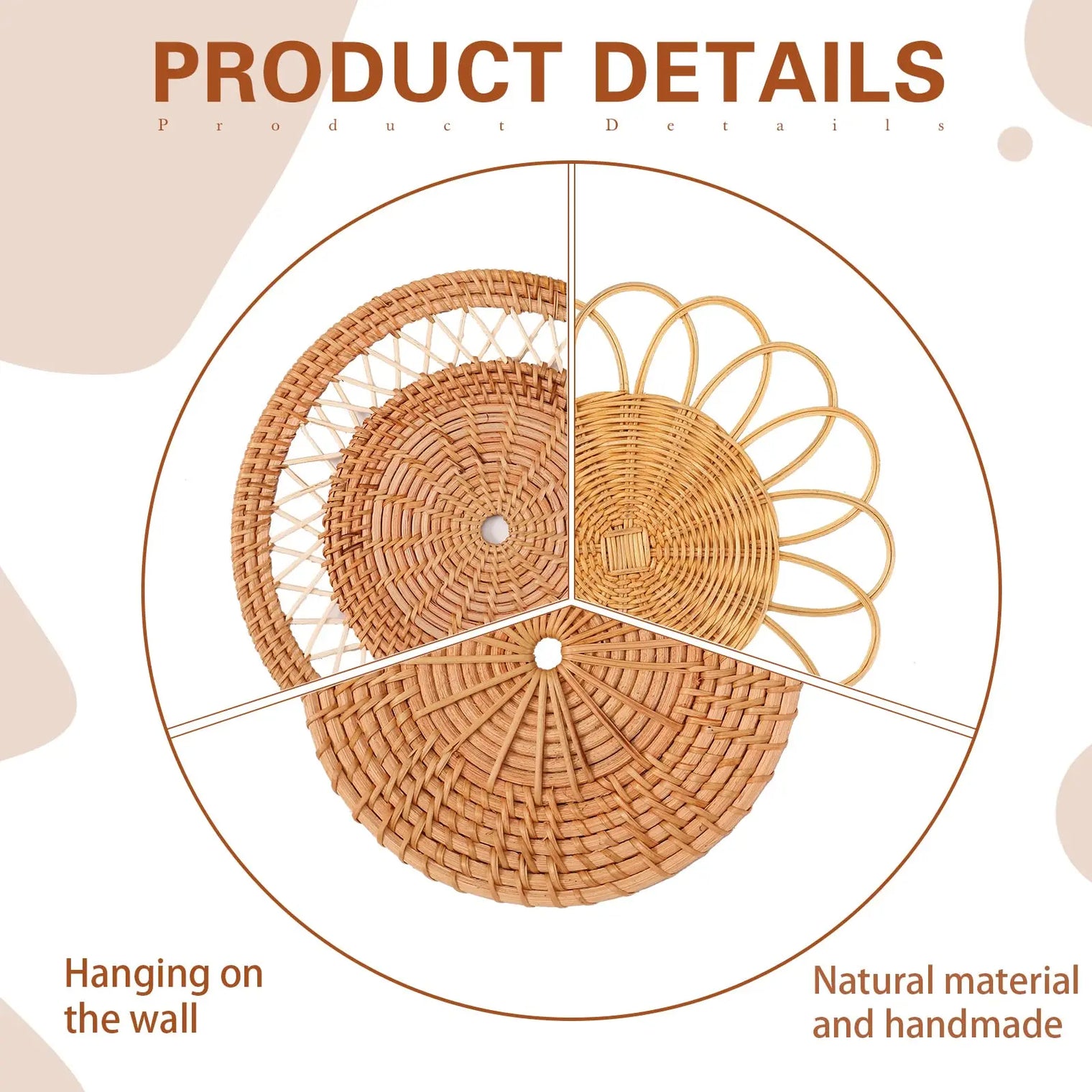 7-Piece Boho Rattan Wall Decor Set: